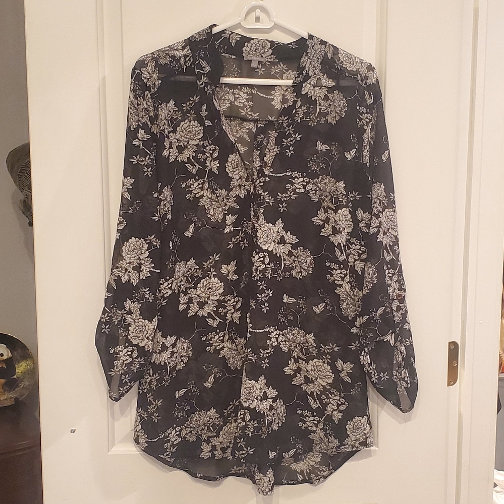 Sheer Floral Blouse